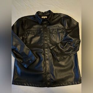 Madewell Faux Leather Shirt Jacket